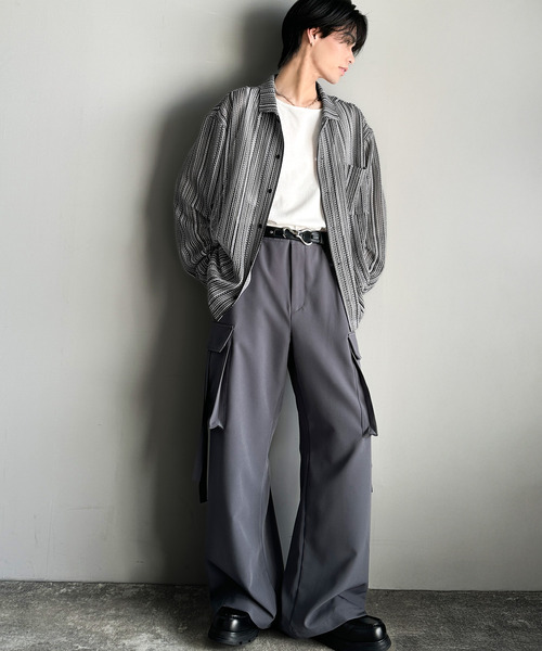 classicalelf(クラシカルエルフ)の「クール!!ユニセックスすかし柄ニットソーシャツ(長袖)(シャツ/ブラウス・メンズ・グリーン/グレー・X-LARGE/LARGE/MEDIUM/SMALL)」の11枚目の写真