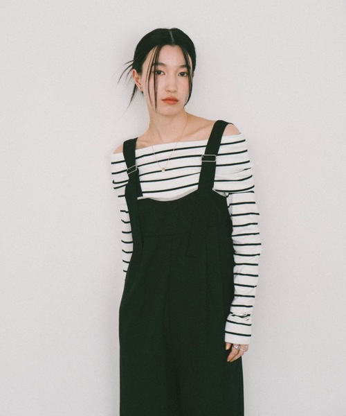 DRWCYS(ドロシーズ)の「ボーダーオフショルカットトップス(Tシャツ/カットソー・レディース・ホワイト/グレー・FREE)」の8枚目の写真