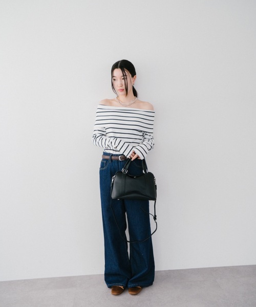DRWCYS(ドロシーズ)の「ボーダーオフショルカットトップス(Tシャツ/カットソー・レディース・ホワイト/グレー・FREE)」の19枚目の写真