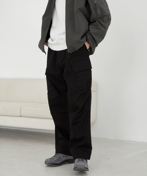 coen（コーエン）の「ミリタリーカーゴワイドパンツ（カーゴパンツ・メンズ・ブラック/オリーブ・M/L）」の3枚目の写真