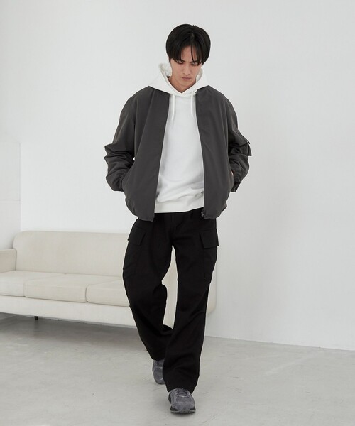 coen（コーエン）の「ミリタリーカーゴワイドパンツ（カーゴパンツ・メンズ・ブラック/オリーブ・M/L）」の6枚目の写真