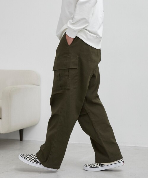 coen（コーエン）の「ミリタリーカーゴワイドパンツ（カーゴパンツ・メンズ・ブラック/オリーブ・M/L）」の11枚目の写真