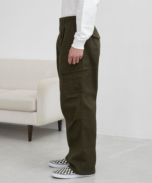 coen（コーエン）の「ミリタリーカーゴワイドパンツ（カーゴパンツ・メンズ・ブラック/オリーブ・M/L）」の17枚目の写真