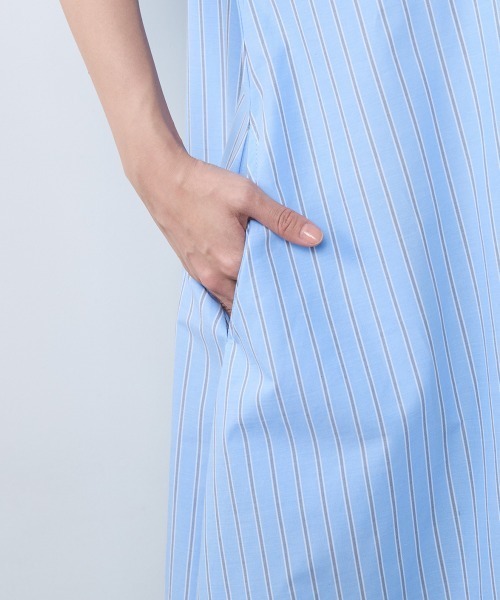 CHIC STYLE（シックスタイル）の「綿100％フレンチスリーブパーカーマキシワンピース＜大きいサイズ有＞シックスタイル（ワンピース・レディース・ベージュ系/ネイビー/ブルー系・3L/LL/L/M/5L/4L）」の19枚目の写真