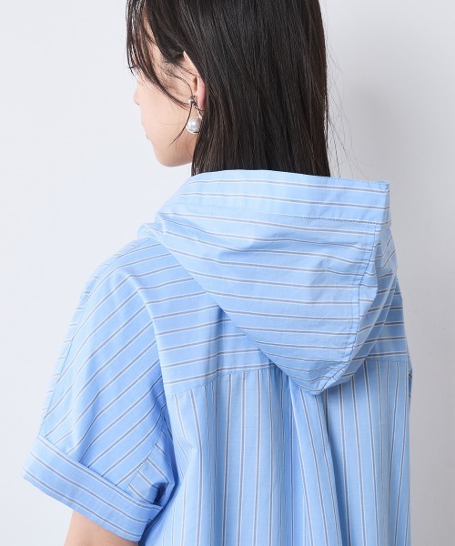 CHIC STYLE（シックスタイル）の「綿100％フレンチスリーブパーカーマキシワンピース＜大きいサイズ有＞シックスタイル（ワンピース・レディース・ベージュ系/ネイビー/ブルー系・3L/LL/L/M/5L/4L）」の15枚目の写真