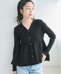 スポンディッシュニットペプラムカーディガン