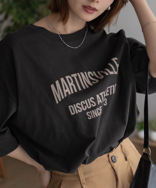 DISCUS（ディスカス）の「DISCUS カレッジワイドＴシャツ（Tシャツ/カットソー・レディース・スミクロ/ブルー/チャコールグレー/オフホワイト・L/M）」の3枚目の写真