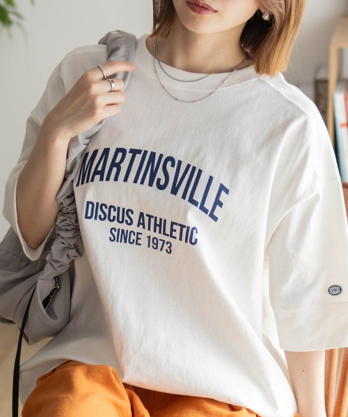 DISCUS（ディスカス）の「DISCUS カレッジワイドＴシャツ（Tシャツ/カットソー・レディース・スミクロ/ブルー/チャコールグレー/オフホワイト・L/M）」の7枚目の写真