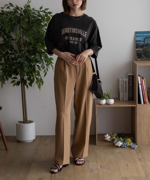 DISCUS（ディスカス）の「DISCUS カレッジワイドＴシャツ（Tシャツ/カットソー・レディース・スミクロ/ブルー/チャコールグレー/オフホワイト・L/M）」の9枚目の写真