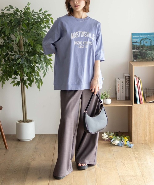 DISCUS（ディスカス）の「DISCUS カレッジワイドＴシャツ（Tシャツ/カットソー・レディース・スミクロ/ブルー/チャコールグレー/オフホワイト・L/M）」の17枚目の写真