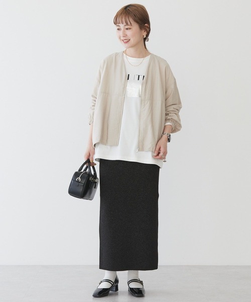 AMERICAN HOLIC（アメリカンホリック）の「VネックZIPブルゾン（ブルゾン・レディース・ライトベージュ/チャコールグレー/オリーブ・L/M）」の13枚目の写真