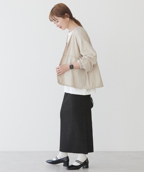 AMERICAN HOLIC（アメリカンホリック）の「VネックZIPブルゾン（ブルゾン・レディース・ライトベージュ/チャコールグレー/オリーブ・L/M）」の14枚目の写真