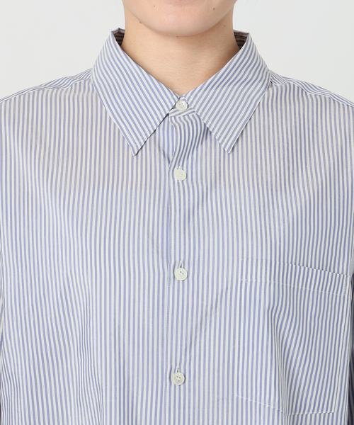 AP STUDIO（エーピーストゥディオ）の「コットンシルクストライプシャツ（シャツ/ブラウス・レディース・サックスブルー・FREE）」の10枚目の写真