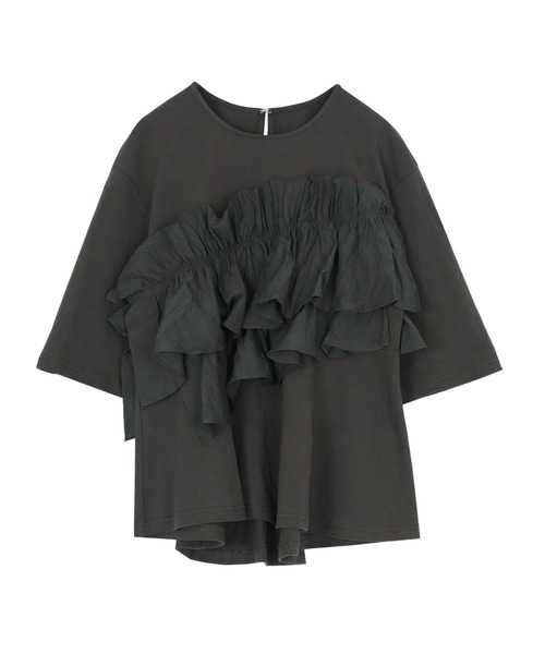 titivate(ティティベイト)の「アシンメトリーギャザーフリルドッキングトップス(Tシャツ/カットソー・レディース・オフホワイト/ブラック/チャコール・L/S/M)」の22枚目の写真