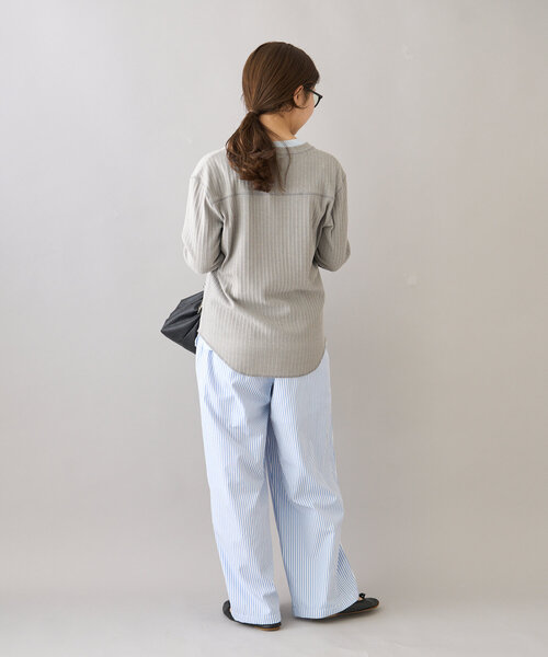 CIAOPANIC TYPY(チャオパニックティピー)の「【willow】ヘンリーネックレイヤード配色シアートップス(Tシャツ/カットソー・レディース・グレー/イエロー・ONE SIZE)」の16枚目の写真