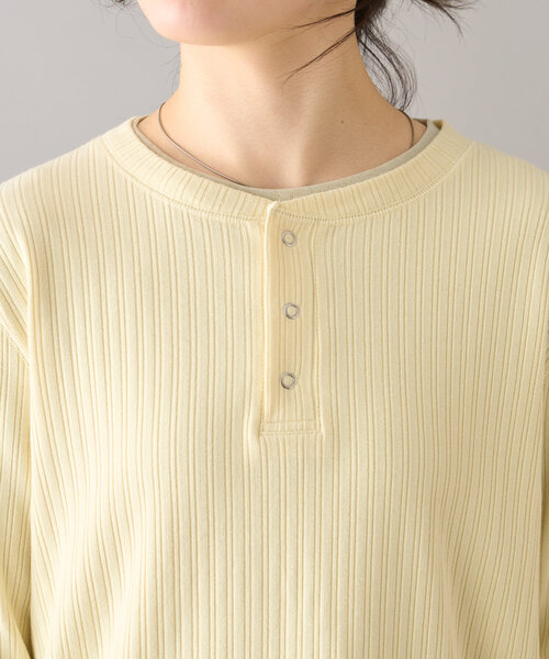 CIAOPANIC TYPY(チャオパニックティピー)の「【willow】ヘンリーネックレイヤード配色シアートップス(Tシャツ/カットソー・レディース・グレー/イエロー・ONE SIZE)」の20枚目の写真