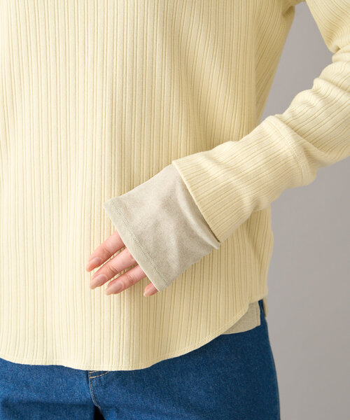 CIAOPANIC TYPY(チャオパニックティピー)の「【willow】ヘンリーネックレイヤード配色シアートップス(Tシャツ/カットソー・レディース・グレー/イエロー・ONE SIZE)」の21枚目の写真