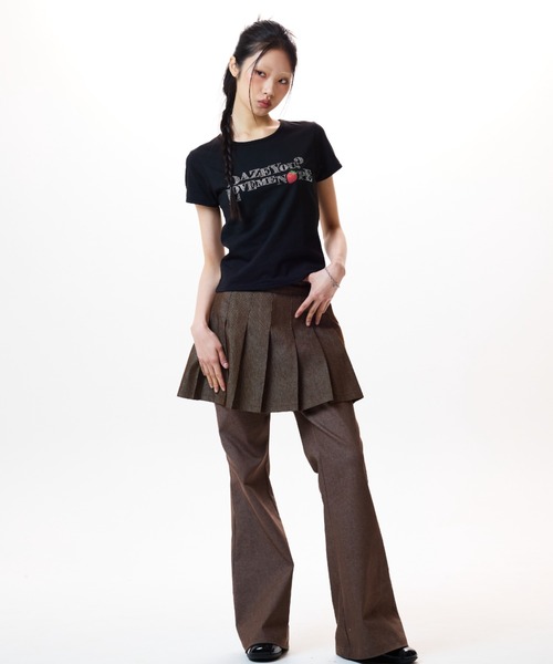 LUVISTRUE(ラヴイズトゥルー)の「IM STRAWBERRY LETTERING TEE(Tシャツ/カットソー・レディース・ホワイト/ブラック/ネイビー・FREE)」の5枚目の写真