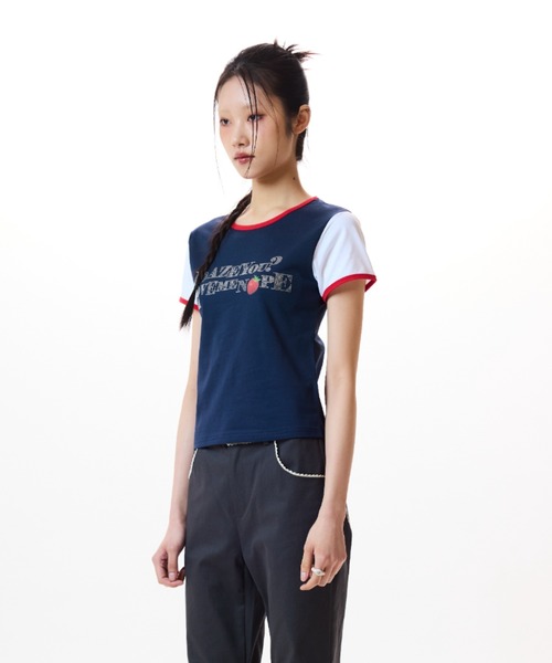 ★LUVISTRUE★IM STRAWBERRY LETTERING TEE(BLACK)★正規品/人気 ☆LUVISTRUE☆IM STRAWBERRY LETTERING TEE(BLACK)☆正規品/人気