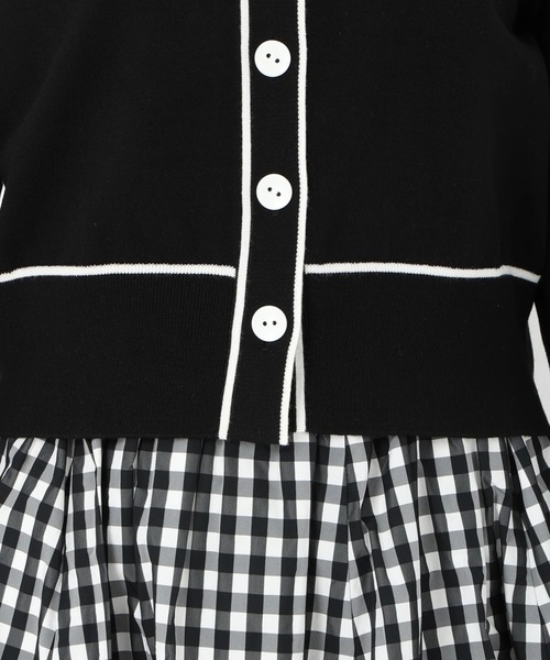 UNIVERVAL MUSE（ユニバーバル ミューズ）の「リボンポケットニットカーディガン　カーディガン（カーディガン/ボレロ・レディース・ブラック/オフホワイト・2）」の10枚目の写真
