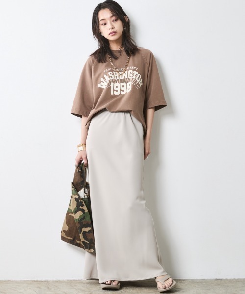 CHIC STYLE(シックスタイル)の「バイアスナローマキシスカート<大きいサイズ有>シックスタイル(スカート・レディース・ブラック/ベージュ・L/M/5L/4L/3L/LL)」の3枚目の写真