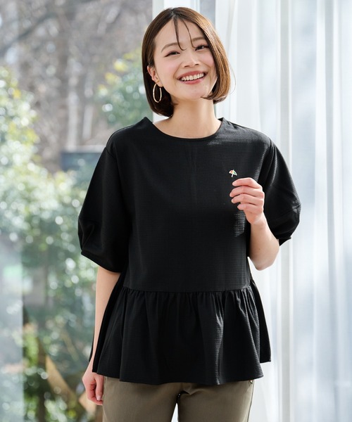 Arnold Palmer（アーノルドパーマー）の「スリーブデザイン ぺプラム ブラウス（シャツ/ブラウス・レディース・グレー/アイボリー/ブラック・L/M/S）」の17枚目の写真