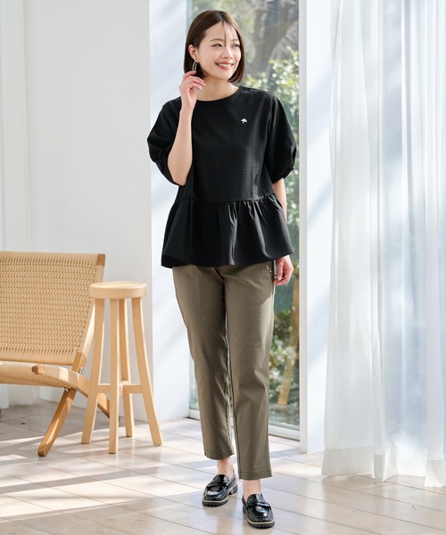 Arnold Palmer（アーノルドパーマー）の「スリーブデザイン ぺプラム ブラウス（シャツ/ブラウス・レディース・グレー/アイボリー/ブラック・L/M/S）」の18枚目の写真