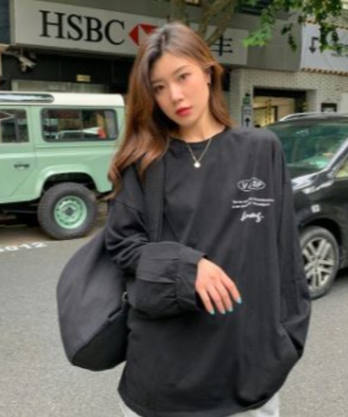 LETee(レティー)の「ビックシルエット プリントロンT(Tシャツ/カットソー・レディース・ブラック/ブルー/ホワイト・FREE)」の5枚目の写真