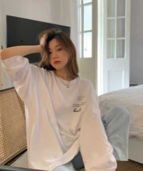 LETee(レティー)の「ビックシルエット プリントロンT(Tシャツ/カットソー・レディース・ブラック/ブルー/ホワイト・FREE)」の12枚目の写真