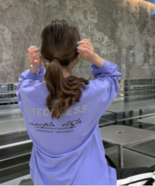 LETee(レティー)の「ビックシルエット プリントロンT(Tシャツ/カットソー・レディース・ブラック/ブルー/ホワイト・FREE)」の19枚目の写真
