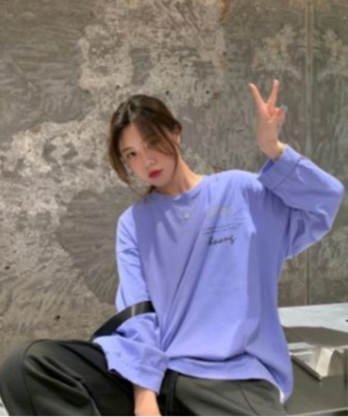 LETee(レティー)の「ビックシルエット プリントロンT(Tシャツ/カットソー・レディース・ブラック/ブルー/ホワイト・FREE)」の20枚目の写真