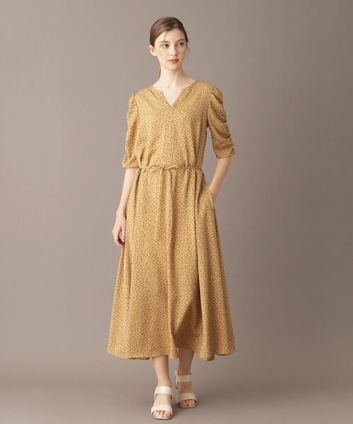 DRESSTERIOR（ドレステリア）の「【ポケット付き/ドット柄】ドットハーフスリーブワンピース（ワンピース・レディース・ベージュ系/ブラック系・34/36/38）」の13枚目の写真