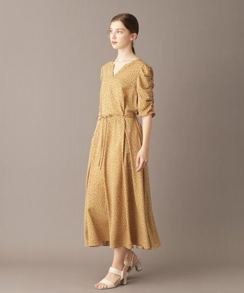DRESSTERIOR（ドレステリア）の「【ポケット付き/ドット柄】ドットハーフスリーブワンピース（ワンピース・レディース・ベージュ系/ブラック系・34/36/38）」の15枚目の写真