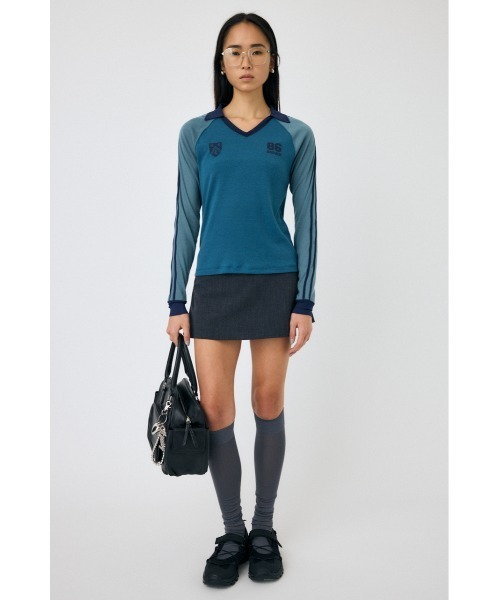 MOUSSY（マウジー）の「SHEER GAME シャツ（Tシャツ/カットソー・レディース・ライトベージュ/ブルー/ブラウン・FREE）」の14枚目の写真