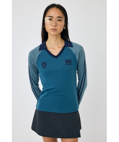 MOUSSY（マウジー）の「SHEER GAME シャツ（Tシャツ/カットソー・レディース・ライトベージュ/ブルー/ブラウン・FREE）」の8枚目の写真