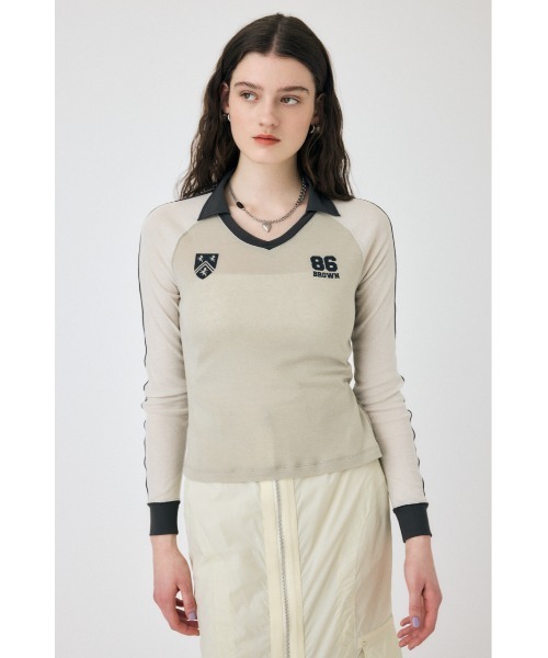 MOUSSY（マウジー）の「SHEER GAME シャツ（Tシャツ/カットソー・レディース・ライトベージュ/ブルー/ブラウン・FREE）」の5枚目の写真