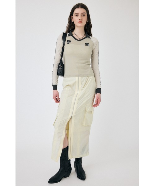 MOUSSY（マウジー）の「SHEER GAME シャツ（Tシャツ/カットソー・レディース・ライトベージュ/ブルー/ブラウン・FREE）」の6枚目の写真