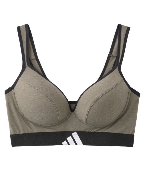 adidas（アディダス）の「adidas/アディダス スポーツブラ モールドカップで胸元キレイ 吸汗速乾（スポーツブラ・レディース・ブラック/ダークブルー/グリーン系その他/杢グレー/カーキ/レッド系その他・SMALL/MEDIUM/LARGE/X-LARGE）」の14枚目の写真