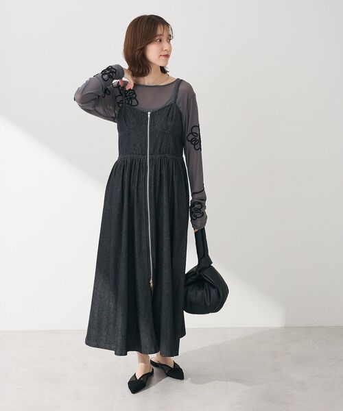 ELENCARE DUE（エレンカーレデュエ）の「・ELENCARE DUE コード刺繍シアーロンT（Tシャツ/カットソー・レディース・オフホワイト/チャコールグレー/ブラック/ピンク・FREE）」の16枚目の写真