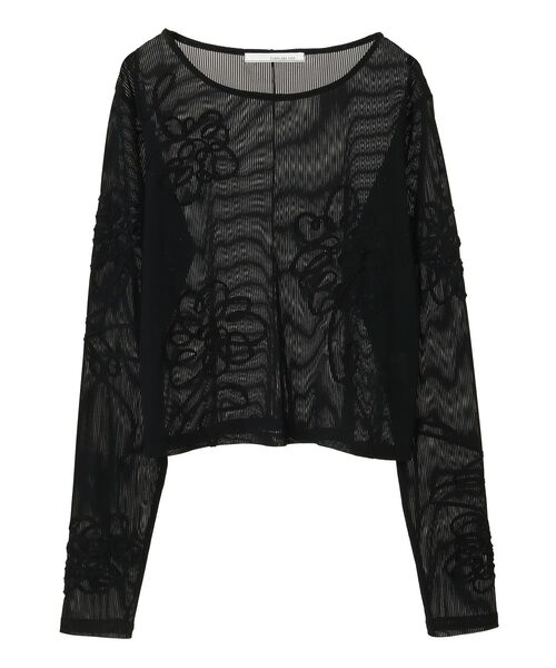 ELENCARE DUE（エレンカーレデュエ）の「・ELENCARE DUE コード刺繍シアーロンT（Tシャツ/カットソー・レディース・オフホワイト/チャコールグレー/ブラック/ピンク・FREE）」の9枚目の写真