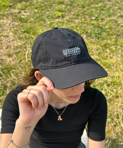 UNIVERSAL OVERALL（ユニバーサルオーバーオール）の「【ユニセックス】UNIVERSAL OVERALL 製品洗いロゴキャップ（キャップ・メンズ・ベージュ/ネイビー/グレー系その他/ブラック・FREE）」の6枚目の写真