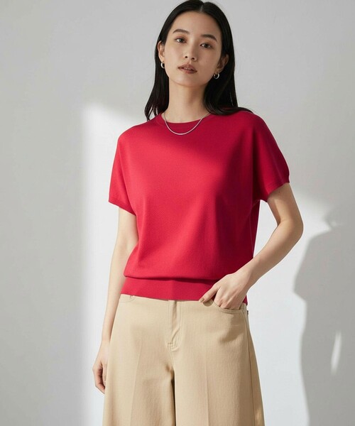 UNFILO（アンフィーロ）の「【新色追加】スゴ機能美ニット コンパクト（ニット/セーター・レディース・ブラック系/ホワイト系/ベージュ系1/グリーン系/オレンジ系/ピンク系/ターコイズブルー系1/ターコイズブルー系/ブルー系/ダークブラウン系/ベージュ系/ネイビー系1/ネイビー系/ネイビー系2/ホワイト系1/レッド系/ブラウン系/ベージュ系2/ネイビー系3/レッド系1/ブラック系3/スカイブルー系・XX-LARGE/X-LARGE）」の20枚目の写真