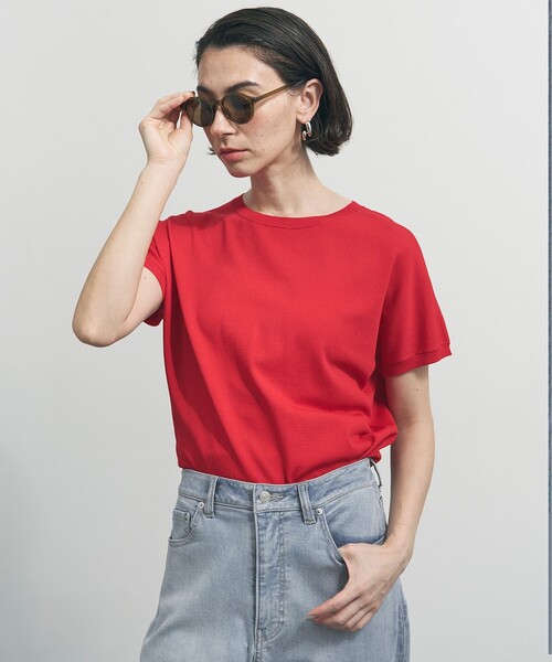 UNFILO（アンフィーロ）の「【新色追加】スゴ機能美ニット コンパクト（ニット/セーター・レディース・ブラック系/ホワイト系/ベージュ系1/グリーン系/オレンジ系/ピンク系/ターコイズブルー系1/ターコイズブルー系/ブルー系/ダークブラウン系/ベージュ系/ネイビー系1/ネイビー系/ネイビー系2/ホワイト系1/レッド系/ブラウン系/ベージュ系2/ネイビー系3/レッド系1/ブラック系3/スカイブルー系・XX-LARGE/X-LARGE）」の21枚目の写真