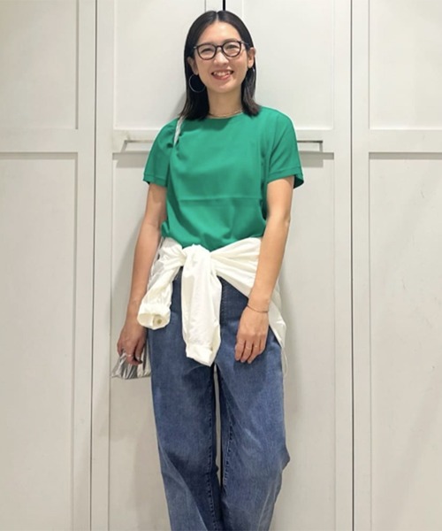 UNFILO（アンフィーロ）の「【新色追加】スゴ機能美ニット コンパクト（ニット/セーター・レディース・ブラック系/ホワイト系/ベージュ系1/グリーン系/オレンジ系/ピンク系/ターコイズブルー系1/ターコイズブルー系/ブルー系/ダークブラウン系/ベージュ系/ネイビー系1/ネイビー系/ネイビー系2/ホワイト系1/レッド系/ブラウン系/ベージュ系2/ネイビー系3/レッド系1/ブラック系3/スカイブルー系・XX-LARGE/X-LARGE）」の11枚目の写真