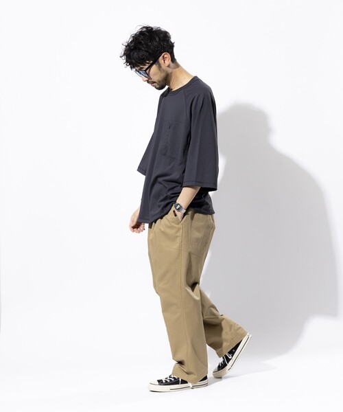 FREAK'S STORE(フリークスストア)の「FREAK’S STORE/フリークスストア AIRDRY 高機能素材 ラッシュガード ビックシルエット クルーネック スピンドルTシャツ/エアドライ ポリエステルTシャツ/接触冷感/遮熱/UVカット/吸水(Tシャツ/カットソー・メンズ・チャコールグレー/ブラック/ホワイト・SMALL/MEDIUM/LARGE)」の22枚目の写真