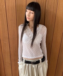 【LONSLAN】シアー総レーストップス LONW25s023