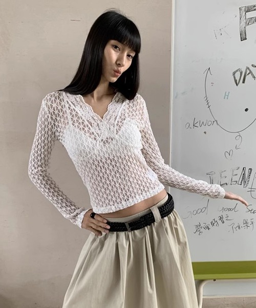 LONSLAN シアー総レーストップス LONSLAN 「LONSLAN」シアー総レーストップス LONW25s023