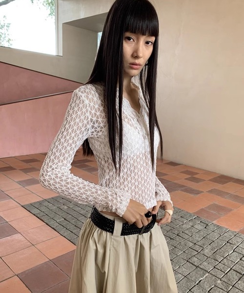 LONSLAN シアー総レーストップス LONSLAN】シアー総レーストップス LONW25s023-ファッション通販