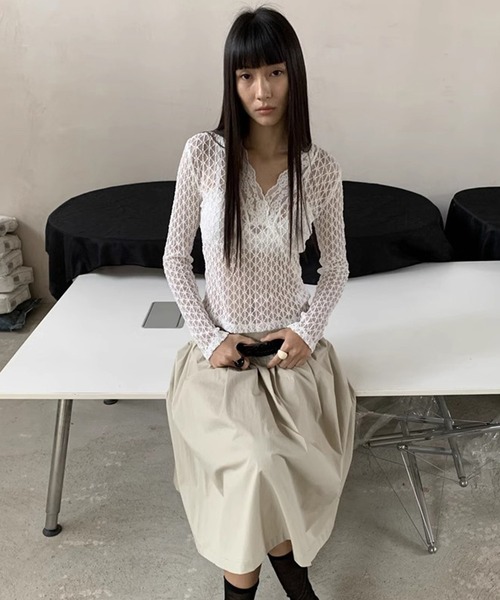 LONSLAN】シアー総レーストップス LONW25s023-ファッション通販