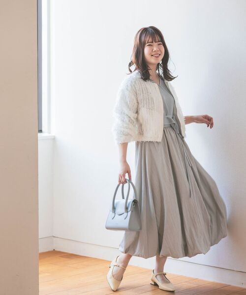 COHINA（コヒナ）の「カシュクールバルーンドッキングワンピース 【低身長・小柄女性】（ワンピース・レディース・グレー/ブラック/ベージュ・REGULAR/SHORT）」の20枚目の写真